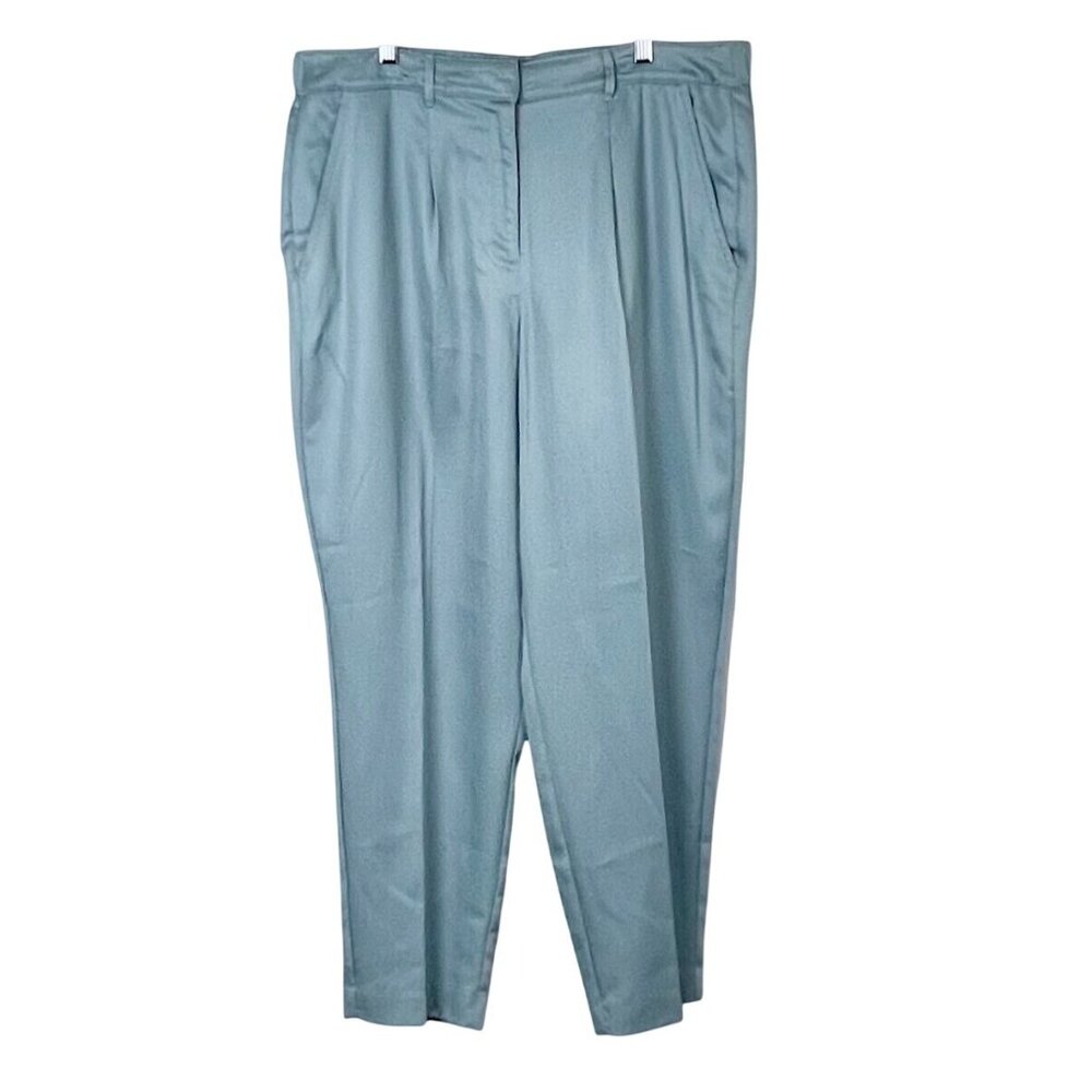 Croft & Barrow Womens Tapered Mid Rise Pants Size 18 Zapata Blue Relaxed Fit NWT